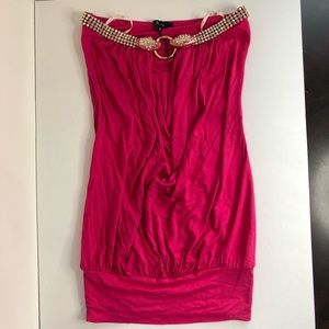 SKY pink swim cover-up with jeweled snake design